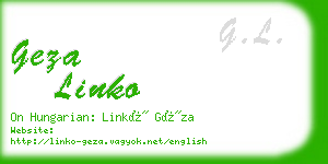 geza linko business card